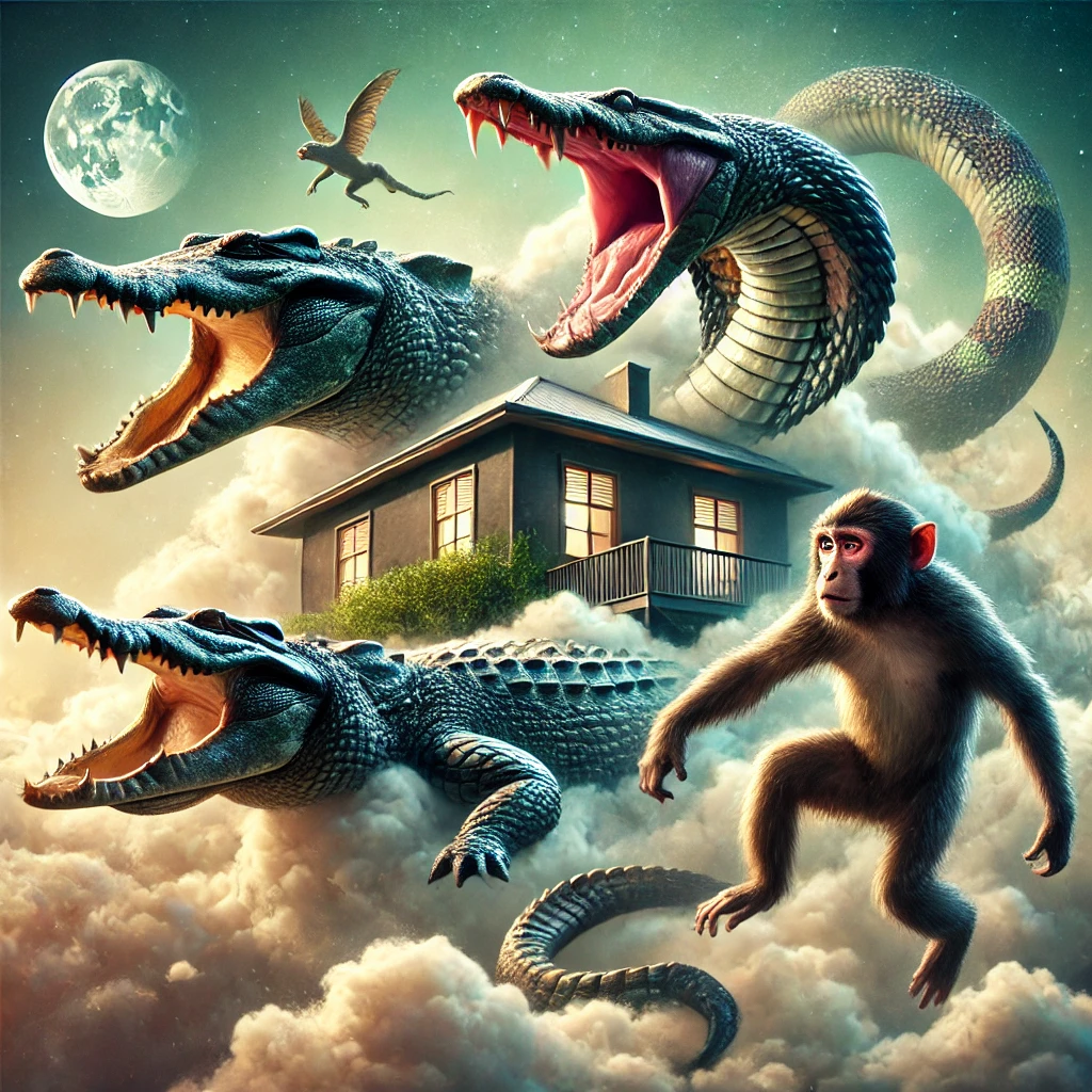 dreamt-of-an-angry-cobra-three-crocodiles-and-a-monkey-attacking-me-at-my-house image